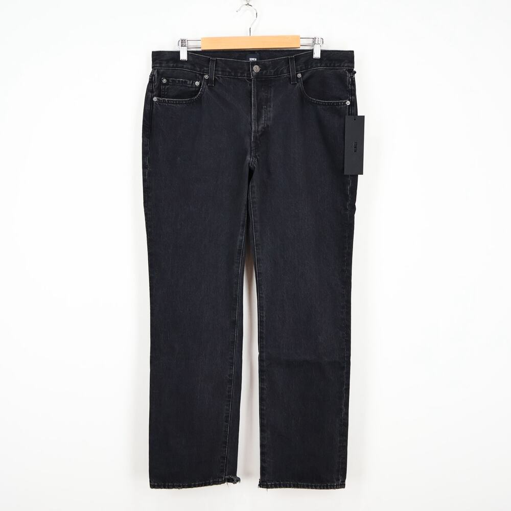 Edwin Simone Mid Rise Button Fly Straight Leg Denim Jean Maire Black 30 NWT